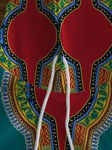 1 Set Men Fashionable Casual Print Hoodie Set