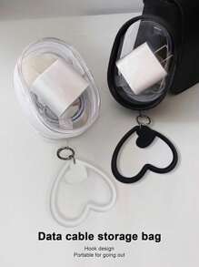 AIRUIKA Transparent Cable Organizer Pouch, Mini Portable Earphone Wire Holder, Charger Cable Storage