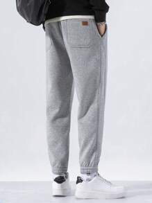 男式休闲拉链细节抽绳腰部运动慢跑运动裤