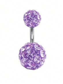 CIZME 14G Belly Button Rings Stainless Steel Colorful CZ Navel Barbell Stud Body Piercing, Belly Button Rings For Women Navel Rings CZ Body Piercing, Belly Button Ring Belly Rings For Women Belly Button Rings Belly Piercing Silver Navel Rings For Women - Clay Balls - View 18