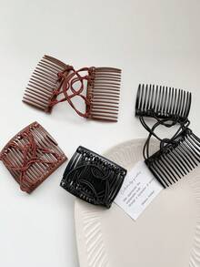 1 cái Máy làm búi tóc đàn hồi cao thời trang, Lược chải tóc thông thường sang trọng tối giản - Nhiều màu - Xem 4