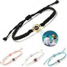 Pulseira Personalizada com Foto Customizada, Pulseira de Casal, Pulseira de Projeção de Foto Personalizada, Mesmo Estilo de Pulseira para Homens e Mulheres, Pulseira Artesanal, Presente de Natal para Namorada, Amigos, Esposa, Família - Multicolorido - Visão 7