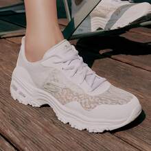 Skechers Zapatillas deportivas con suela gruesa, transpirables y con amortiguación - Blanco - Ver 4