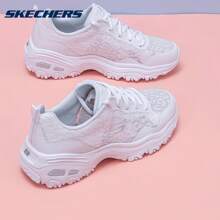 Skechers Zapatillas deportivas con suela gruesa, transpirables y con amortiguación - Blanco - Ver 8