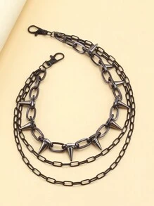 Men's And Women's Waist Accessories Hip Hop Punk Metal Rivets Stage Show Multi-Layer Waist Chain Dress Up Jeans Accessories Suitable For Teen Summer Casual Outdoor Athletic Or Vacation Travel Or Graduation Gifts Or Birthday Dress Accessories Or Daily Wear
