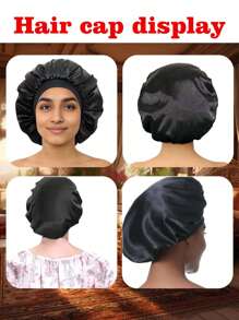 Customized Satin Smooth Sleep Cap, Can Be Customized With Name Or Logo, With Loose Elastic Band, Nighttime Hair Cap For Women, Suitable For All Hair Types