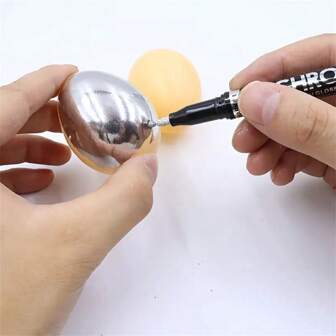 1pc Liquid Mirror Marker Pen - Chrome Golden & Silver Reflective Paint For DIY Car Styling, Art Craftwork, Stone, Metal, Plastic, Paper Models - Long-Lasting, Water-Resistant, Easy-To-Use, High-Quality Signature Pen Back To School