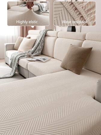 1 件弹性沙发套四季通用沙发套，厚面料防滑沙发座垫保护套，可机洗，防尘，宠物友好，适用于卧室、办公室、客厅、L 形和 1/2/3/4 座沙发