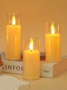 1个/3个装闪烁无焰LED水滴蜡烛灯，电池供电，室内/室外皆宜，适用于日常、节日、情人节、生日派对、婚礼、聚会等场合，米白色，是餐桌、求婚和其他特殊场合的理想之选，充满节日浪漫氛围 - 彩色 - 查看 7