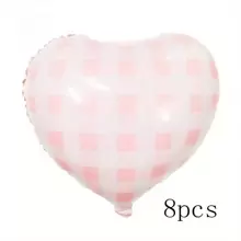 Balon în formă de inimă, carouri, 4/8/10 buc, 45 cm, culoare macarons galben/roz/albastru/roșu/verde, potrivit pentru petrecere de ziua de naștere, Ziua Îndrăgostiților, nuntă, aniversare, petrecere burlăciță, decor de Ziua Recunoștinței, interior și exterior - Multicolor - Vizualizare 18