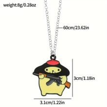 Sanrio 1pc Sanrio "I'm Not Easy To Mess With" Série Pingente Colar - Berloque de Desenho Animado de Natal, Material de Liga, Adequado para Uso Diário e Festa, Presente de Aniversário e Natal