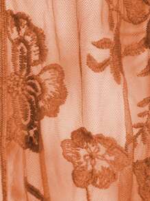 Floral Crochet Lace Cardigan For Women Beach Cover Ups Dress Kimono - trái cam - Xem 5