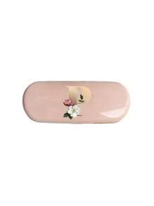 Creamy/Monet-Style Solid Color Glasses Case, New And Simple Design, Convenient And Portable With Waterproof And Dustproof Function (Small Size, Made Of Plastic Material) Initial Glasses Case Hard Shell - PU Leather Flower Gold Letter A-Z Flower Prints Pink Eyeglass Case
