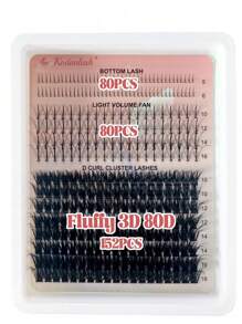 Bộ nối mi gồm 312 sợi mi giả D-Curl mềm mại, mi giả hình quạt nhọn 7D, và mi giả 3D mềm mại để tự làm mi mắt mèo (5-16mm hỗn hợp), Bộ dụng cụ nối mi: (80 sợi mi dưới 5mm/6mm + 80 sợi mi giả hình quạt nhọn 7D 10mm/12mm/14mm/16mm + 152 sợi mi giả 3D mềm mại 80D 10-16mm) hỗn hợp - D - Xem 12