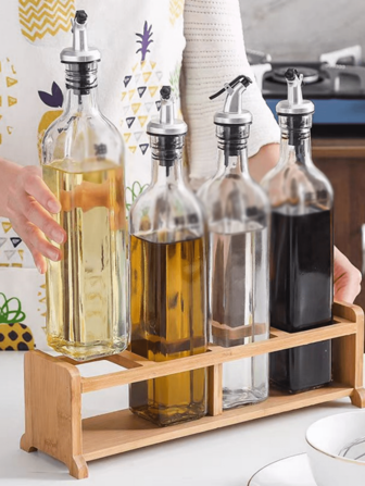 1 件 150ml/250ml/500ml 玻璃油分配器瓶醋液调味料储存容器，适用于烹饪、烘焙、沙拉、烧烤、厨房储油容器，厨房用具