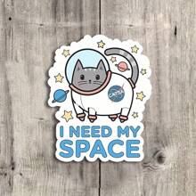 Car-5313: "Miếng dán vinyl hình phi hành gia mèo I Need My Space – Hoàn hảo cho máy tính xách tay, bình nước, nhật ký và không gian của người yêu mèo | Tuyệt vời cho người hâm mộ phi hành gia, người yêu mèo và người đam mê khoa học viễn tưởng | Món quà lý tưởng cho bạn bè, người nuôi mèo và người đam mê không gian | Miếng dán dễ thương và kỳ quặc cho đồ trang trí theo chủ đề không gian và mèo" - 3inch/7,62cm - Xem 1