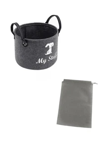 1PC Pet Storage & Organization,Felt Pet Toy Storage Basket, Pet Supplies Felt Storage Bin, Keep Your Home Neat & Tidy