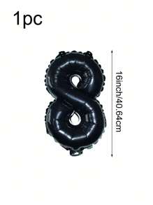 16-Inch Black Number Foil Balloons, Polyester Membrane Balloons For Birthday Party Decorations, Graduation Ceremony Decorations, New Year Decorations, Holiday Decorations - Black - View 18