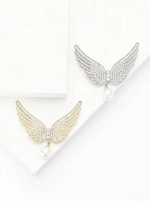 1 Miếng Đúng mốt Pha lê Đôi cánh Angel Trâm cài , Thích hợp Đối với Của phụ nữ Mặc hàng ngày - trắng - Xem 8