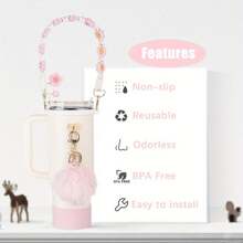 7Pcs Accessories Set For Cup 30oz 40oz, Including Silicone Straw Cover And Bottle Boot Handle Strap Charms For Tumbler Decorations For - Multicolor - View 3