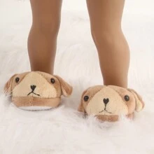 1 Pair Of Doll Shoes For 18-Inch American Dolls, Cute Plush Animal Slippers, Mini Shoes, Warm Rabbit Ear Doll Shoes, Birthday/Festival Gift For Little Girls And Boys