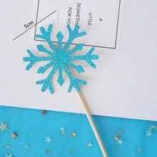10pcs Snowflake Cake Toppers, Cake Decorations Accessories For Birthday Cake, Christmas, New Year Celebrations - Silver Star Snowflake Cake Picks