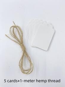 100pcs, Kraft Paper Gift Labels With Yellow Rope, Blank Commodity Price Hanging Labels, Bulk Brown Labels For Wedding, Birthday, Holiday And Party Gifts, Arts And Crafts Packaging, DIY Gift Decoration Labels And Hanging Decorations.