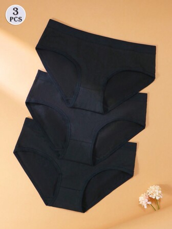 3Pcs/Set Women's Cotton Soft Underwear Briefs Ladies High Quality Breathable Panties Lingerie
