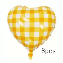 Balon în formă de inimă, carouri, 4/8/10 buc, 45 cm, culoare macarons galben/roz/albastru/roșu/verde, potrivit pentru petrecere de ziua de naștere, Ziua Îndrăgostiților, nuntă, aniversare, petrecere burlăciță, decor de Ziua Recunoștinței, interior și exterior - Multicolor - Vizualizare 16