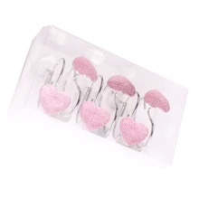 12 件优质水晶钻心形浴室配件套装，节日红色、粉色、紫色圣诞装饰，奢华浪漫心形装饰浴帘挂钩家居浴室装饰夏季