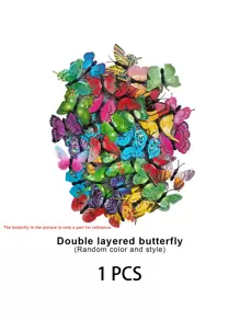 Set de 1/5/10/15 piezas Lámpara de mariposa 3D cambiable de color, de una o dos capas, decoración del hogar, decoración de pared y mesa para lugares románticos (los colores de las mariposas se envían al azar), decoración del hogar, decoración de habitación, decoración de pared