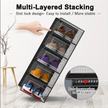 12Pcs Transparent Clear Shoe Storage Box Rack Plastic Organizer Boxers Stackable - Clear - View 2