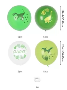 20pcs Dinosaur Latex Balloons, Party Decorative Balloons, Birthday Party Supplies, Dinosaur Theme Party Balloons Back To School Valentine Day