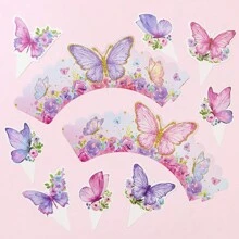 16 phụ kiện trang trí bánh cupcake hình động vật rừng, hình sư tử và khỉ dễ thương, thích hợp cho trang trí tiệc sinh nhật chủ đề động vật, trang trí bánh tiệc hoang dã, quà tặng sinh nhật, quà lưu niệm, Giáng sinh. - Hồng - Xem 8
