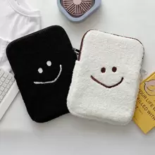 Cute Plush Smiling Face Laptop Sleeve Case, Minimalist Design - Multicolor - View 2
