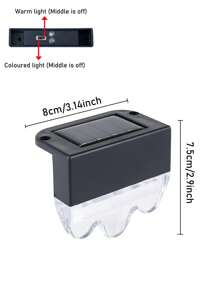 2pcs Solar LED Deck Lights, Solar Step Lights, Outdoor Staircase Lights, Solar Patio Lights, Outdoor Lighting Warm Light/Color Light, Slow Color Change, External Garden, Access, Courtyard, Patio, Guardrail Lighting, Landscape Decoration Atmosphere Lights, Solar Lights Outdoor - Color light + warm light - View 7