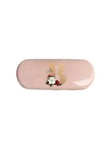 Creamy/Monet-Style Solid Color Glasses Case, New And Simple Design, Convenient And Portable With Waterproof And Dustproof Function (Small Size, Made Of Plastic Material) Initial Glasses Case Hard Shell - PU Leather Flower Gold Letter A-Z Flower Prints Pink Eyeglass Case