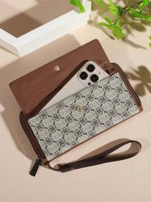 Men's Business Wallet Double Layer PU Leather Buckle Men's Bank Card Clip Zipper Wallet Keychain Wallet Gifts Valentines For Women Wallet Purse Wallet Long Wallet Wristlet Wallet