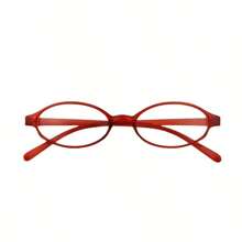 Oval Small Frame Glasses, Anime Style, Korean/Japanese Fashion, Retro Y2K Chic, Gradient Lens, Suitable For Casual Wear - Red - View 5