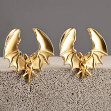 2PCS Halloween Bat Saddle Ear Tunnels Plugs Piercing Gauges For Women Men 316 Stainless Steel Saddle Gauges Earrings Gift - Bat - View 8