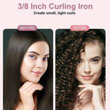 9mm Round Curling Iron Without Clip, Suitable For Men To Create Corn Curls, 2 Heat Settings - Simple And Easy To Operate - UK Plug(220-240V) - View 2