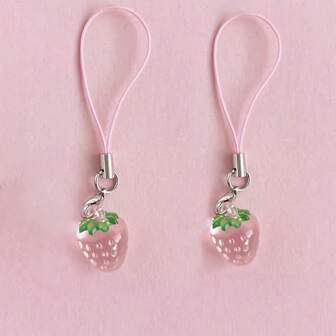 1 st söt jordgubbs-telefonberlock i koreansk stil, mini-frukt-telefonhängande reptillbehör, färsk sommarfrukt-nyckelring för flickor, väskdekoration, biltillbehör, väskberlock skolfrukt goth y2k julklappsidéer, väsknyckelband med ID-hållare, biltillbehör, väskberlocker