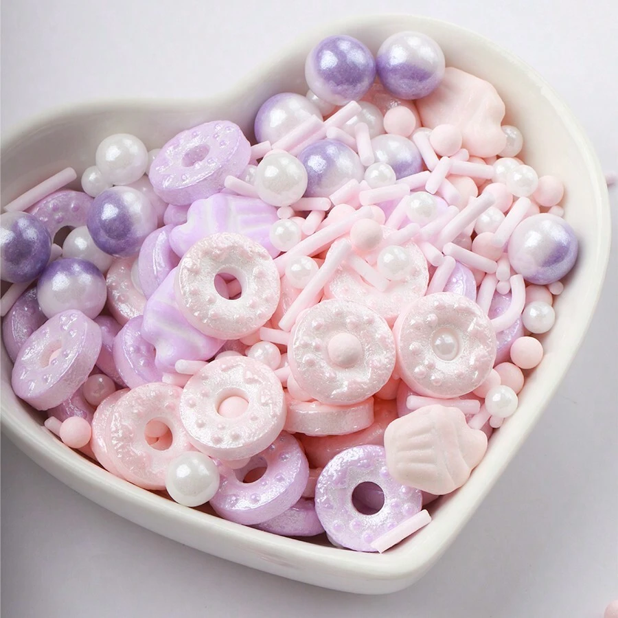 Sprinkle Sugar Pearls, Suitable For Decorating Cakes, Ice Cream, Desserts. Applicable For Commercial Use In Pastry Shops And Bakeries. Can Be Mixed With Fantasy Shell Heart-Shaped Sweets And Baked Goods For Decoration. - Pink Donut Ice Cream - View 1