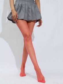 1 Pair Ultra-Thin Colored Stockings, Sexy Opaque Tights, Anti-Snag, Skinny, Transparent Candy Color Pantyhose