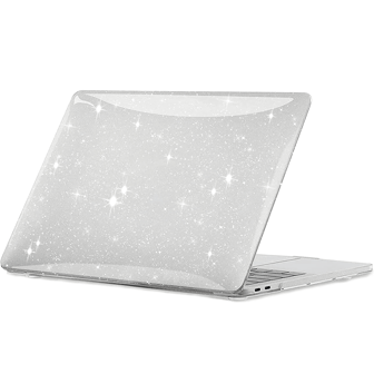 Case Compatible With MacBook , Sturdy Protective Plastic Hard Shell Cover Fit Retina Display Touch ID.(Sparkling Transparent Color)