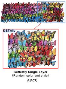 Set de 1/5/10/15 piezas Lámpara de mariposa 3D cambiable de color, de una o dos capas, decoración del hogar, decoración de pared y mesa para lugares románticos (los colores de las mariposas se envían al azar), decoración del hogar, decoración de habitación, decoración de pared