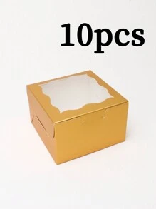 5pcs/10pcs Valentine's Day Macaroon Bakery Box, Dessert Box With Window, Cookie Box, Small Snack Box, Mini Cake Box, Suitable For Sweets, Strawberry, Pastry, Candy Packaging