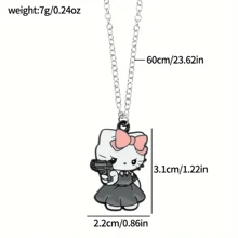 Sanrio 1pc Sanrio "I'm Not Easy To Mess With" Série Pingente Colar - Berloque de Desenho Animado de Natal, Material de Liga, Adequado para Uso Diário e Festa, Presente de Aniversário e Natal