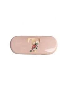 Creamy/Monet-Style Solid Color Glasses Case, New And Simple Design, Convenient And Portable With Waterproof And Dustproof Function (Small Size, Made Of Plastic Material) Initial Glasses Case Hard Shell - PU Leather Flower Gold Letter A-Z Flower Prints Pink Eyeglass Case