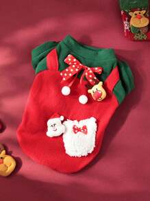 1 件宠物圣诞服装冬季蓬松连帽衫，适合猫狗 - 彩色 - 查看 21